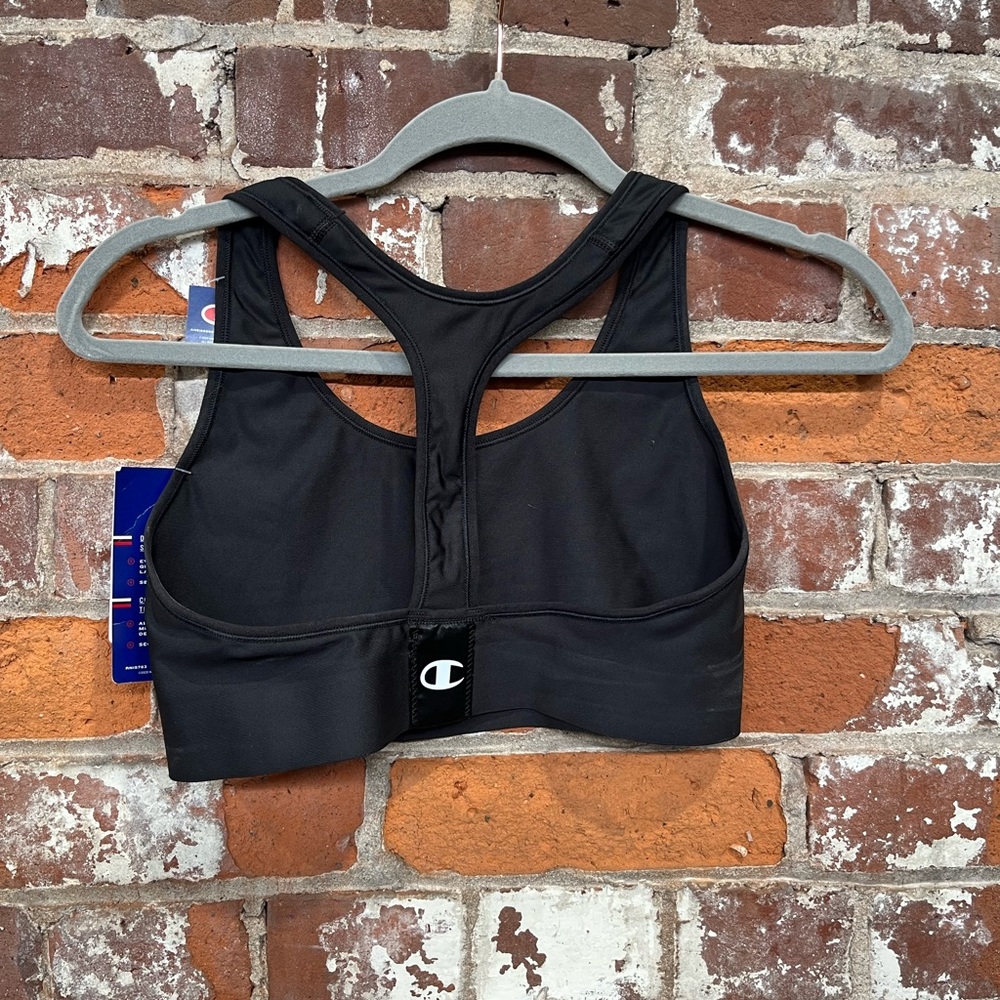 Black Champion Womens Racerback Sports Bra Sz  Large - Picture 3 of 5